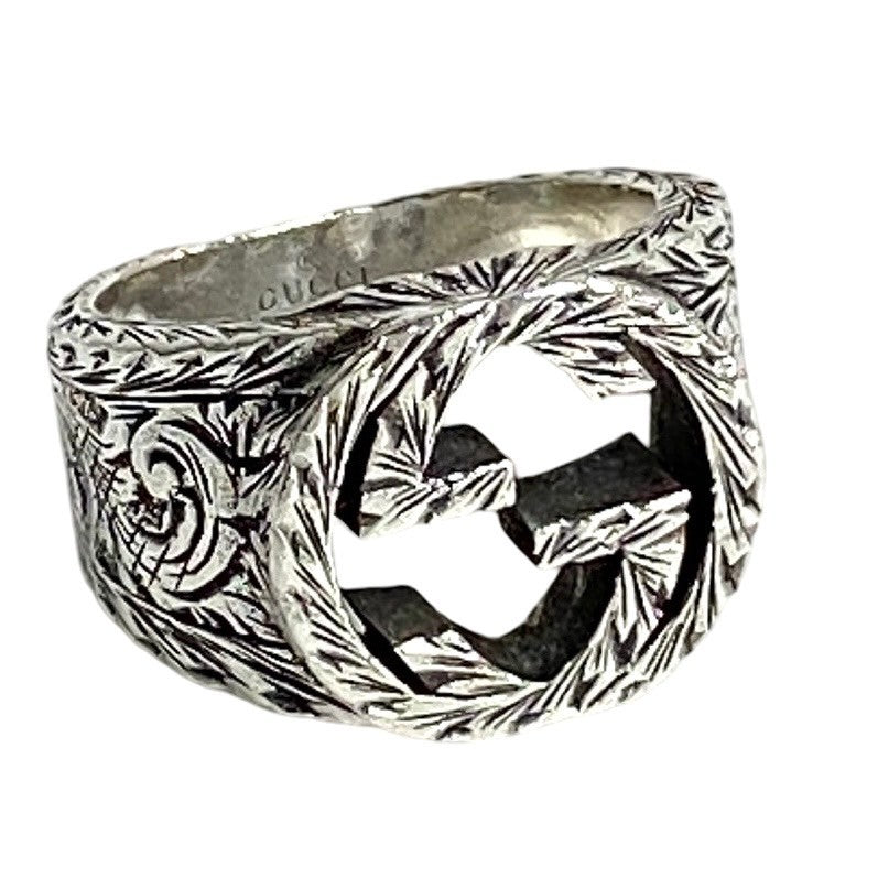 GUCCI Ring 455302 J8400 0811 Silver925 Silver Interlocking G arabesque ring logo mens 13 Used