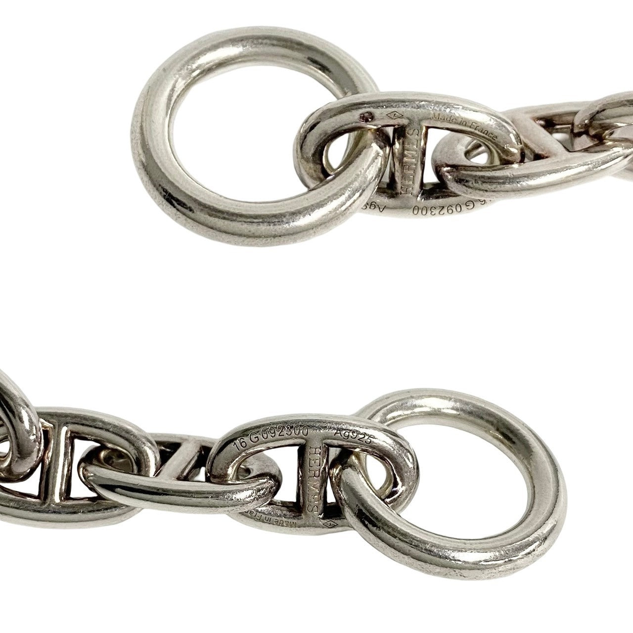HERMES bracelet Silver925 Silver 13 frames Chene Dunkle TGM mens Used