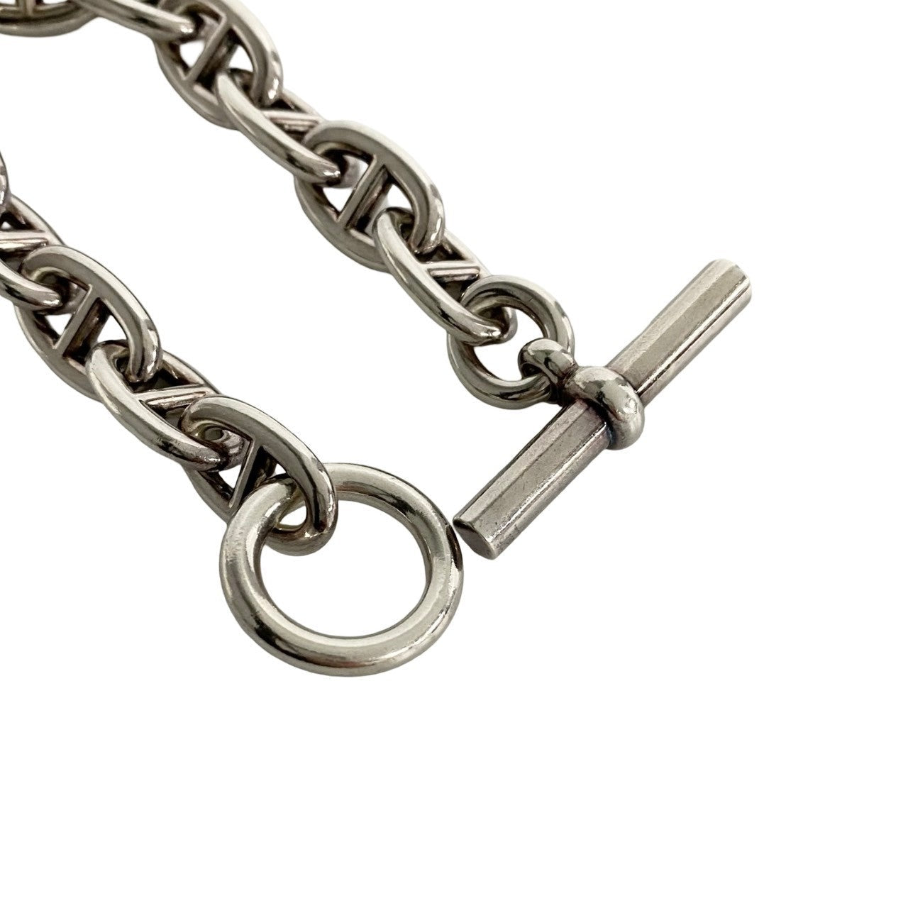 HERMES bracelet Silver925 Silver 13 frames Chene Dunkle TGM mens Used