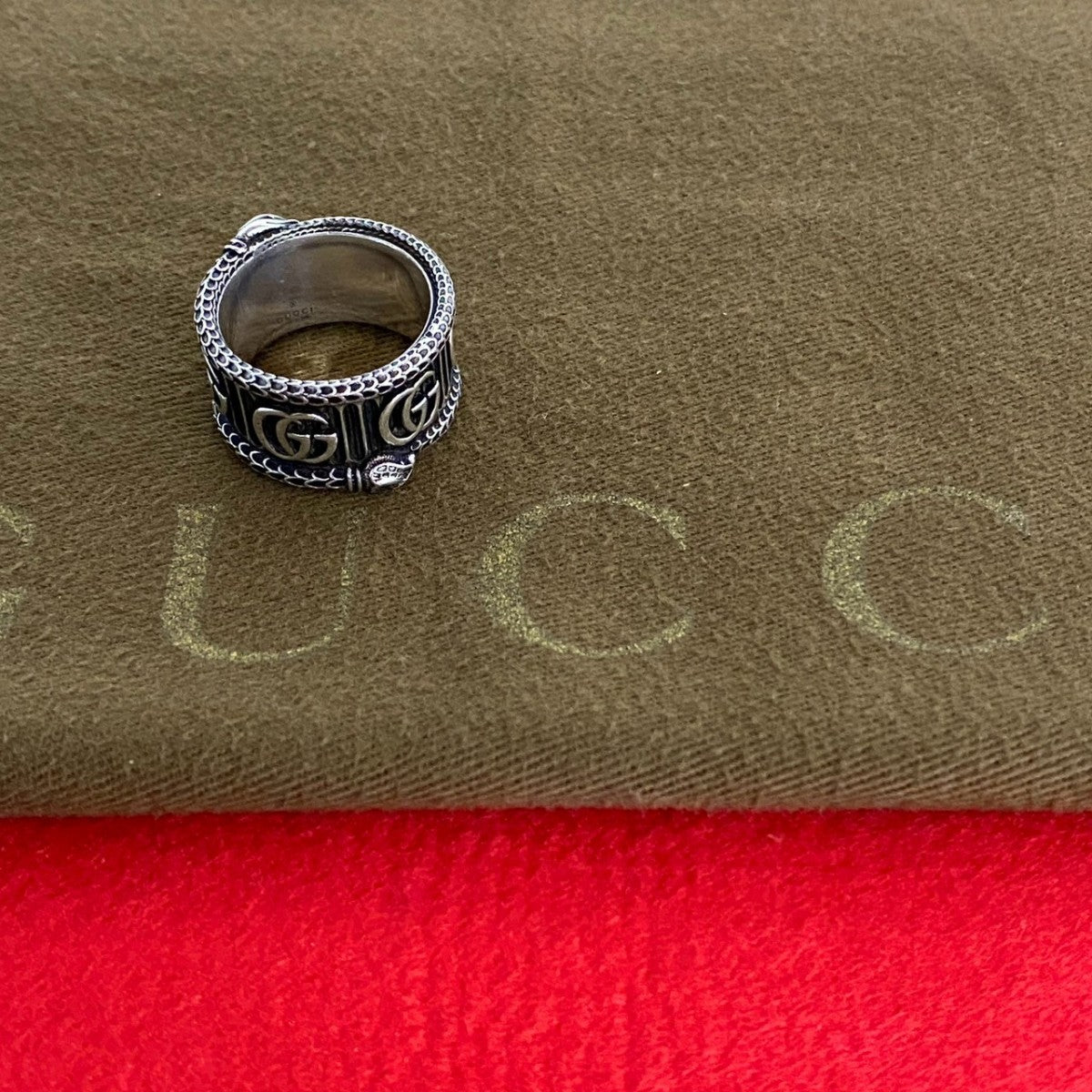GUCCI Ring Silver925 Silver Snake & Double G Ring 24