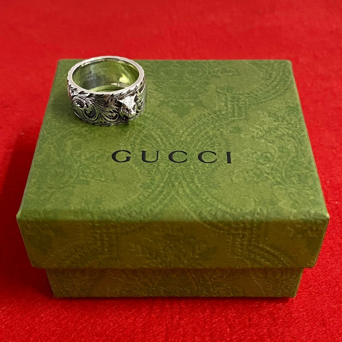 GUCCI Ring Silver925 Silver Taiga head 23