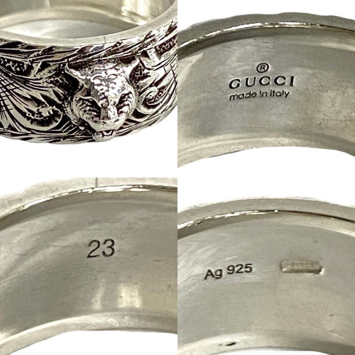 GUCCI Ring Silver925 Silver Taiga head 23