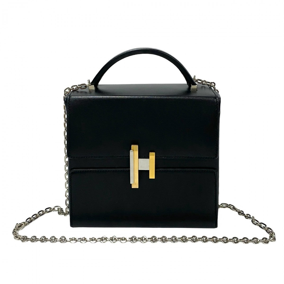 HERMES Shoulder Bag Box scarf black cinematic