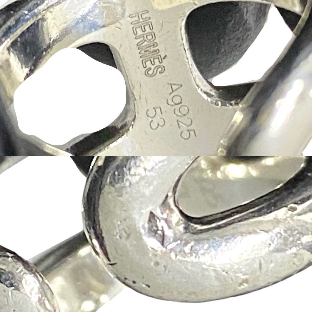 HERMES Ring Silver925 Silver Osmoz PM 53