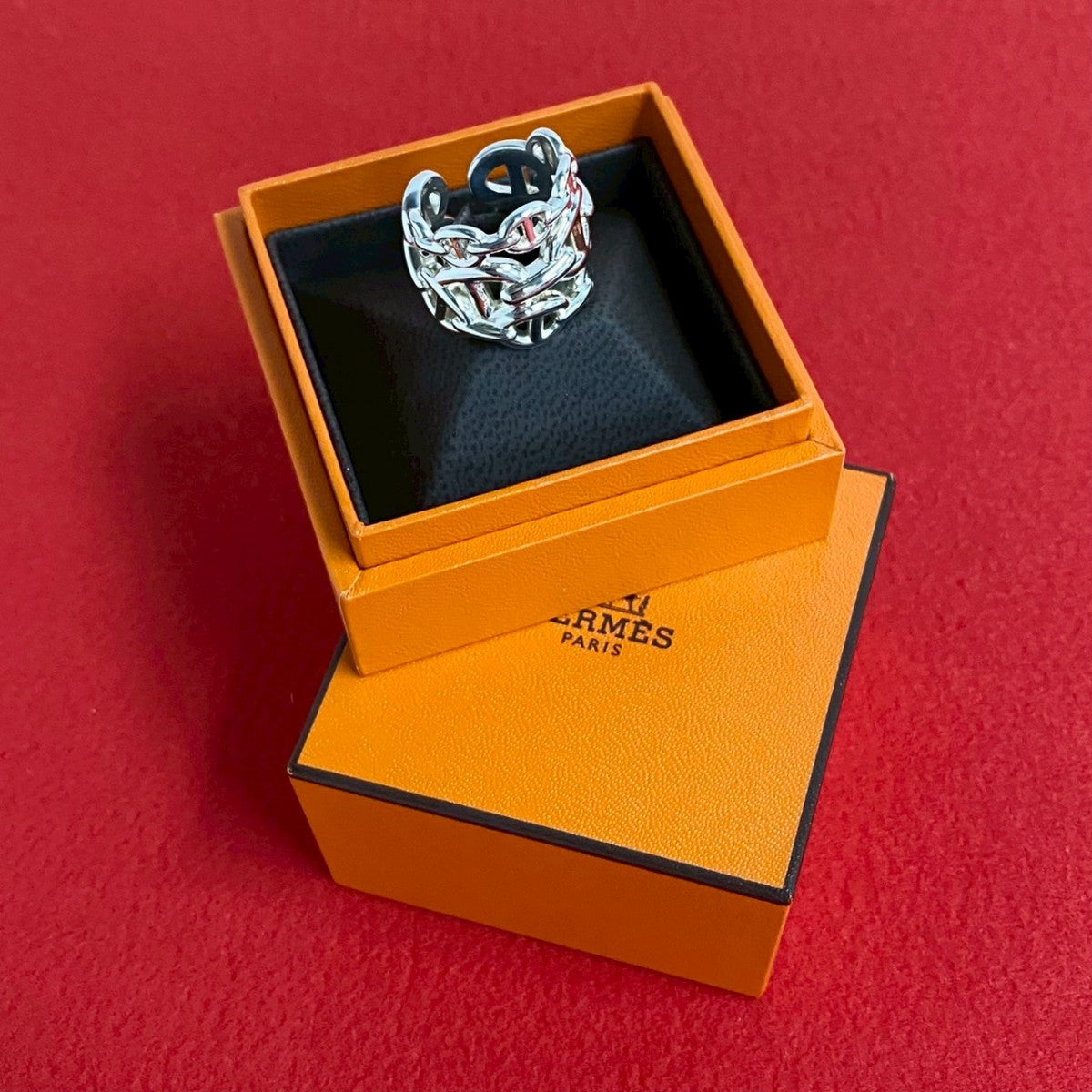 HERMES Ring H109506B Silver925 Silver Anchane Ring GM 53