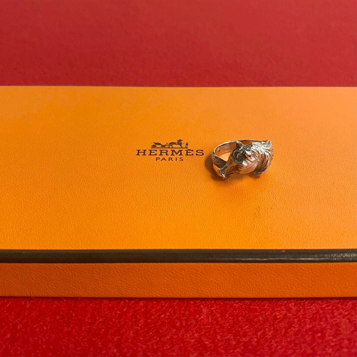 HERMES Ring Silver925 Silver Cheval Horse Ring