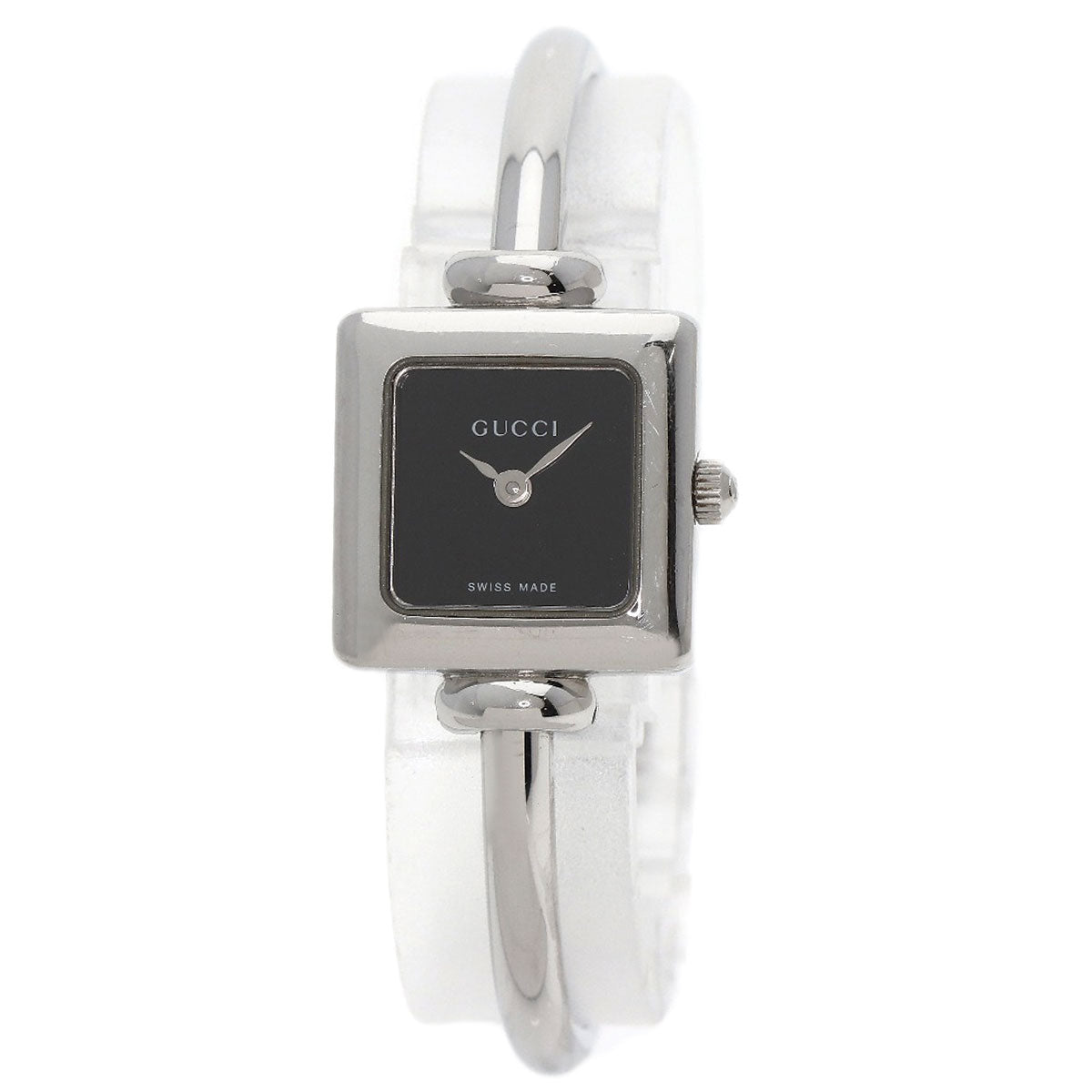 GUCCI Watches Quartz 1900L Stainless Steel Silver Square face black dial