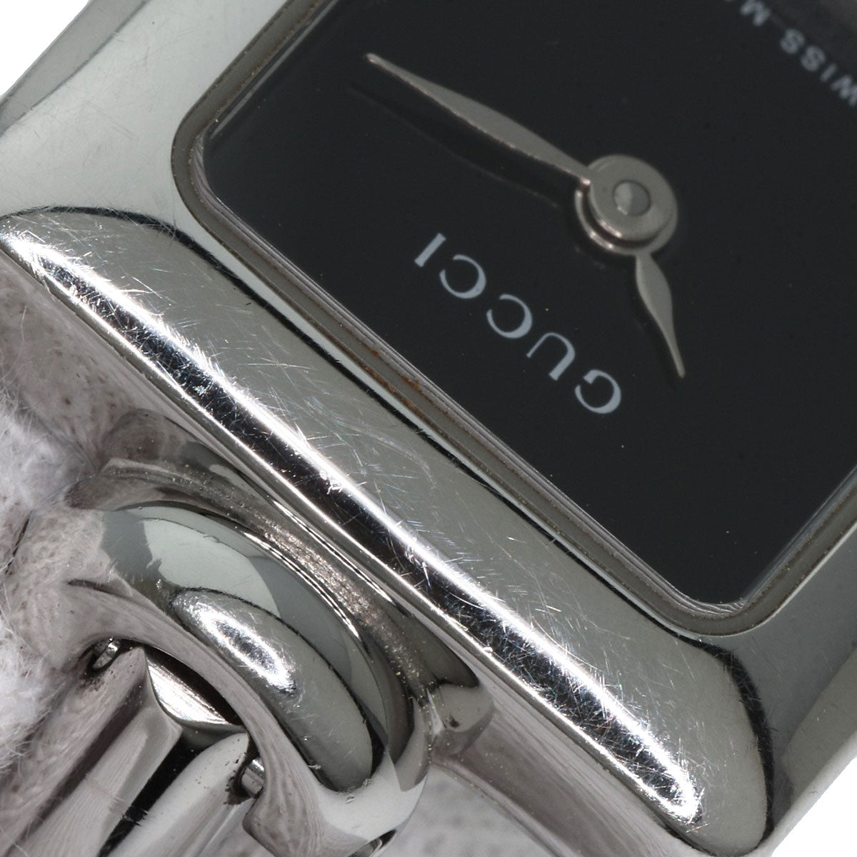 GUCCI Watches Quartz 1900L Stainless Steel Silver Square face black dial