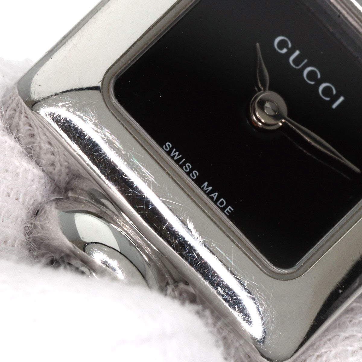 GUCCI Watches Quartz 1900L Stainless Steel Silver Square face black dial