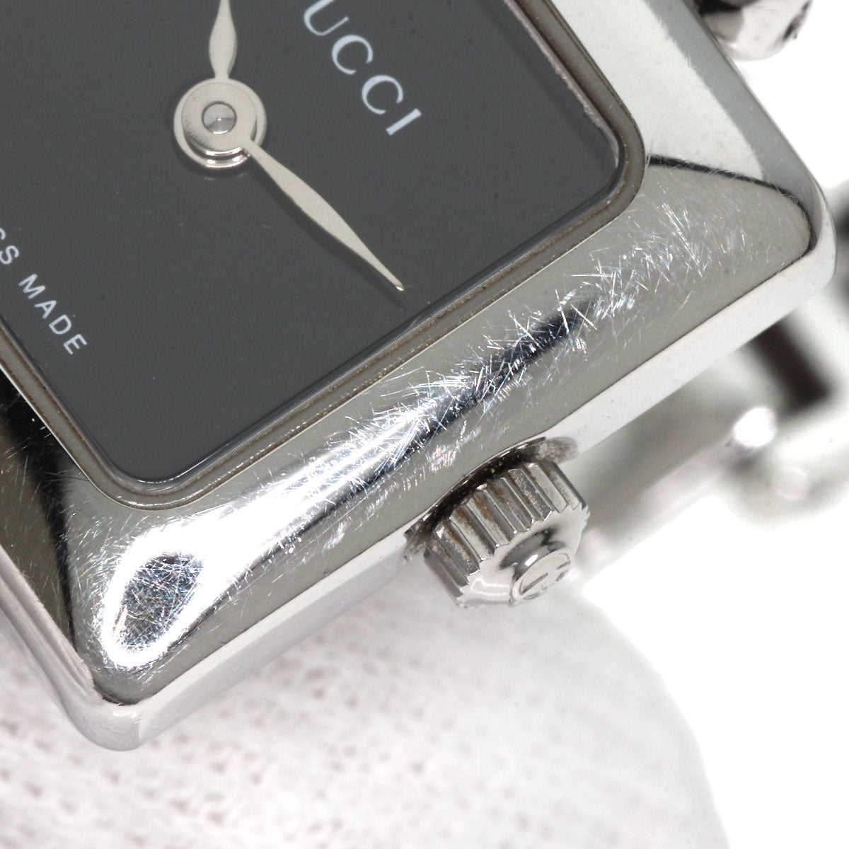 GUCCI Watches Quartz 1900L Stainless Steel Silver Square face black dial