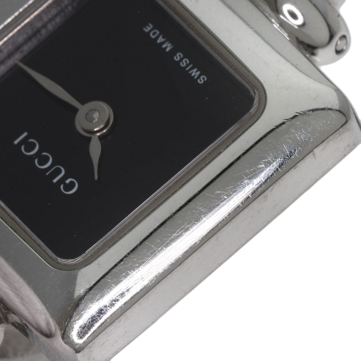 GUCCI Watches Quartz 1900L Stainless Steel Silver Square face black dial