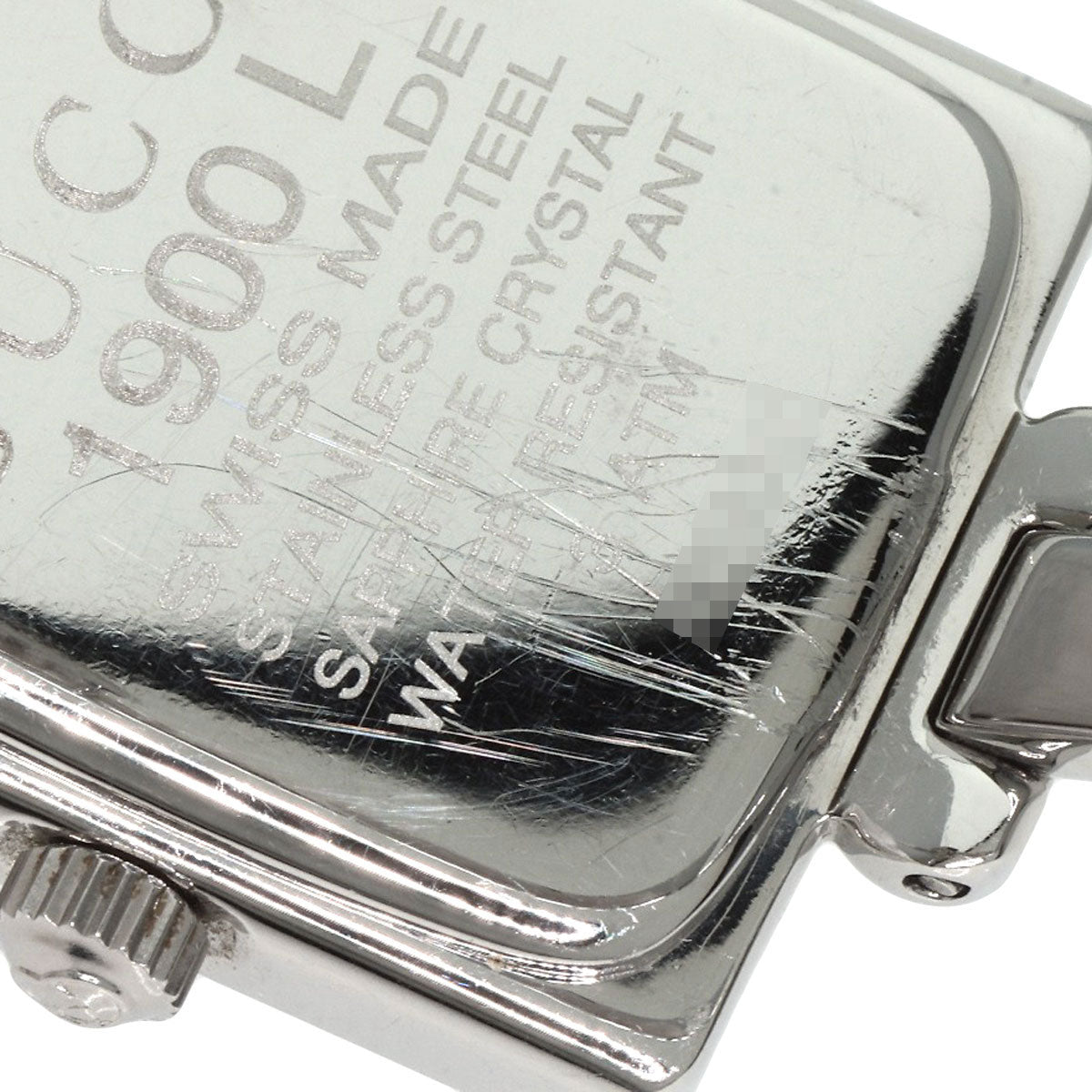 GUCCI Watches Quartz 1900L Stainless Steel Silver Square face black dial