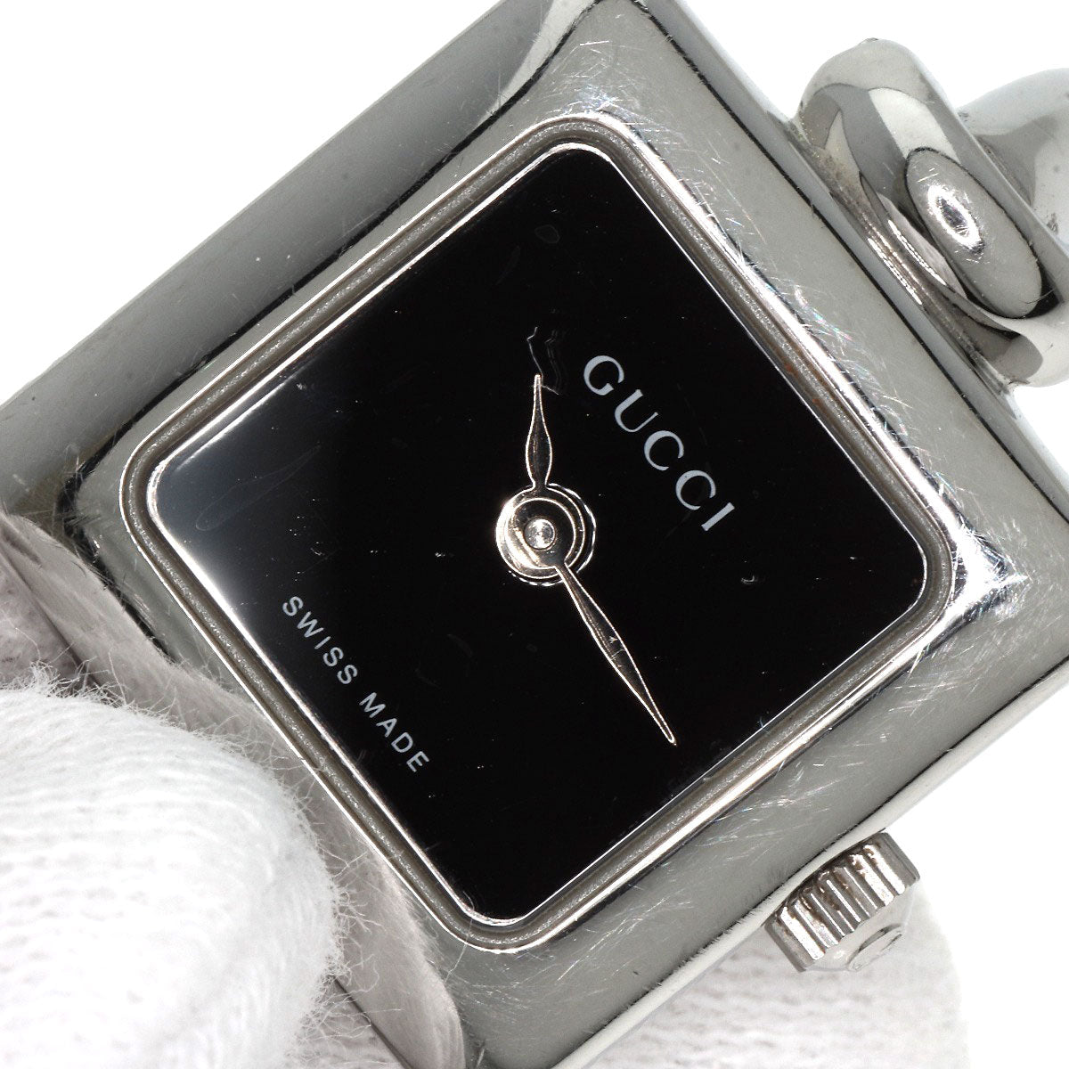 GUCCI Watches Quartz 1900L Stainless Steel Silver Square face black dial