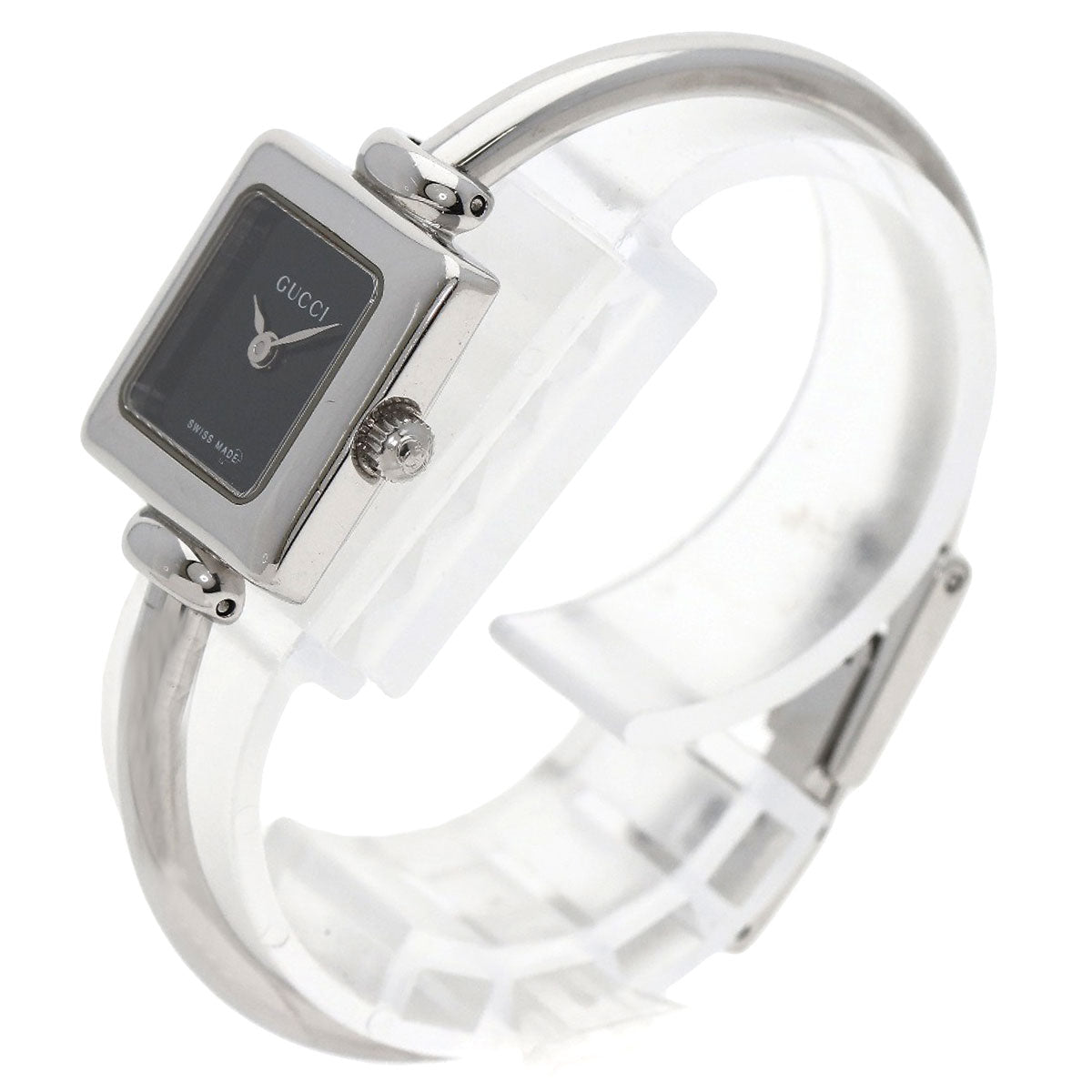 GUCCI Watches Quartz 1900L Stainless Steel Silver Square face black dial