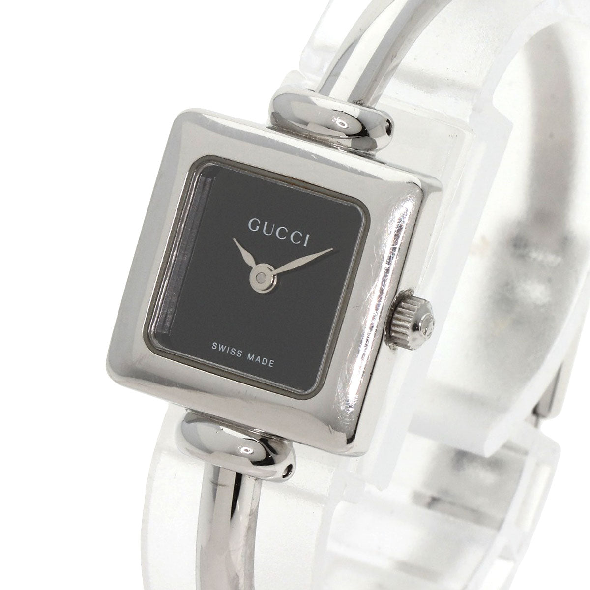GUCCI Watches Quartz 1900L Stainless Steel Silver Square face black dial