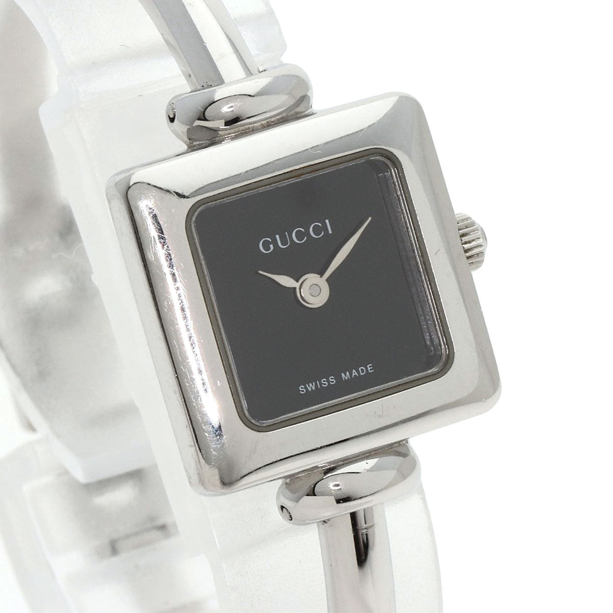 GUCCI Watches Quartz 1900L Stainless Steel Silver Square face black dial