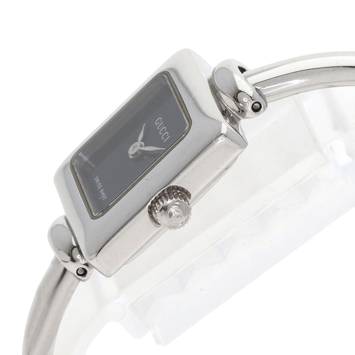 GUCCI Watches Quartz 1900L Stainless Steel Silver Square face black dial