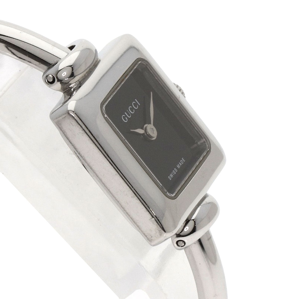 GUCCI Watches Quartz 1900L Stainless Steel Silver Square face black dial