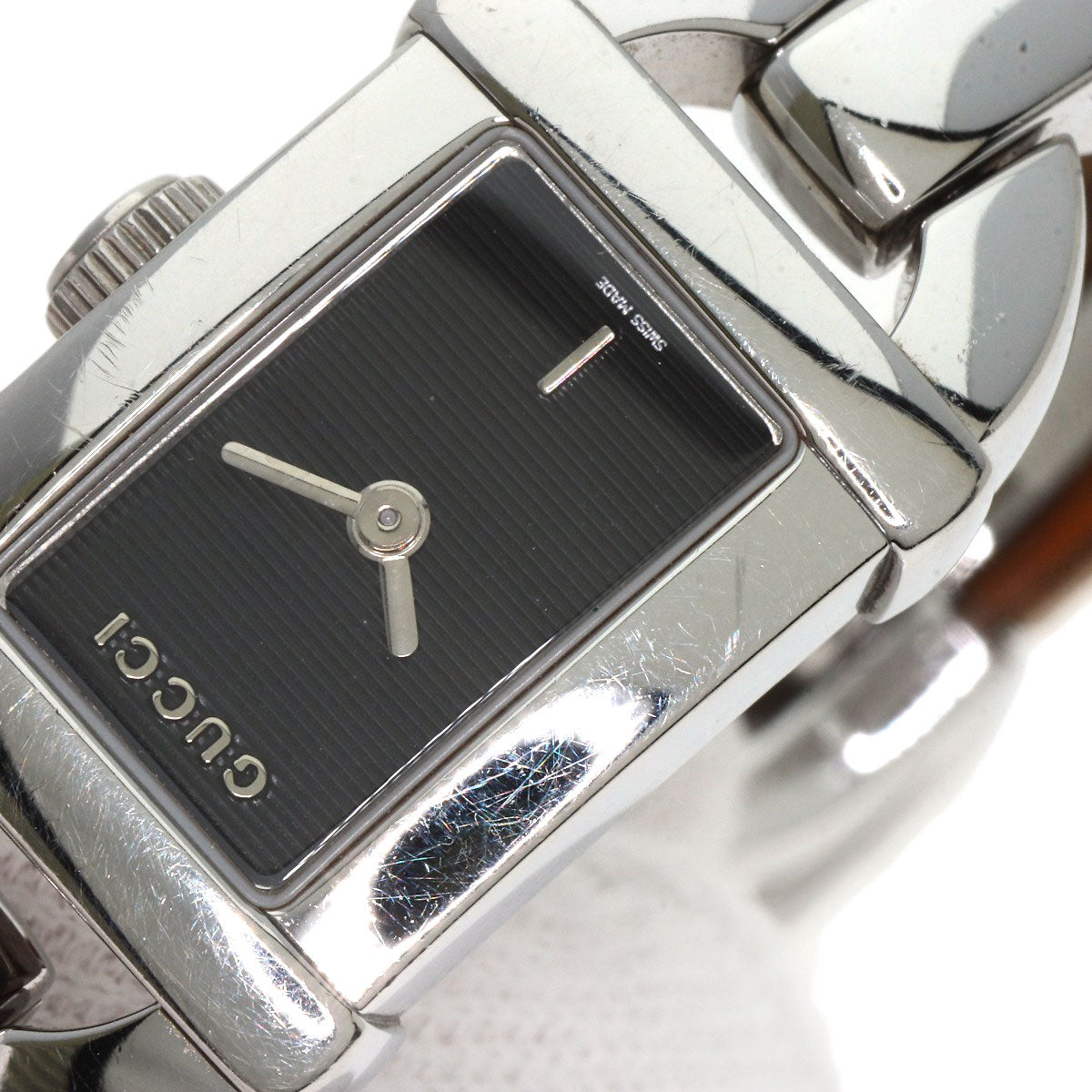 GUCCI Watches Quartz 6800L Stainless Steel Silver Bamboo black dial
