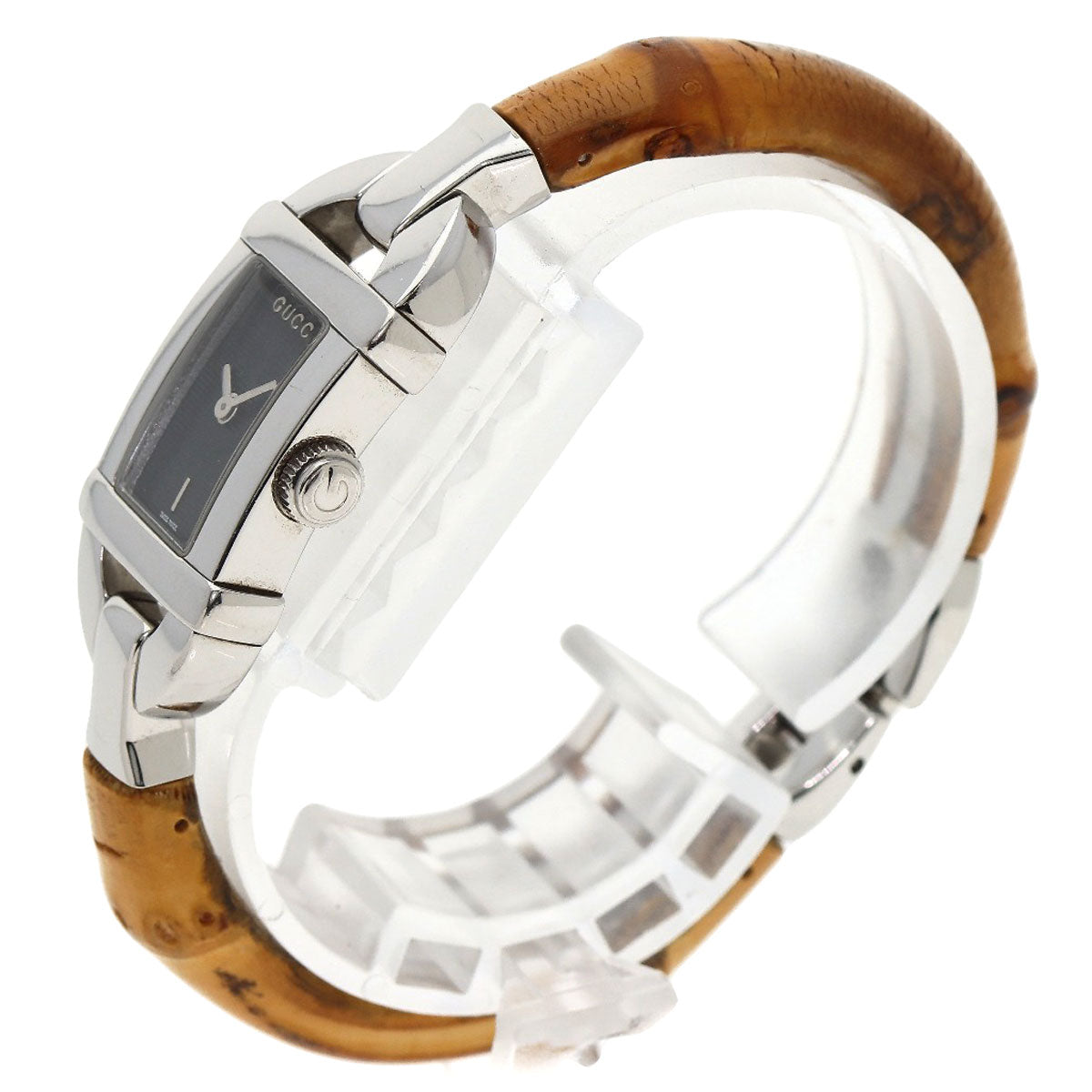 GUCCI Watches Quartz 6800L Stainless Steel Silver Bamboo black dial