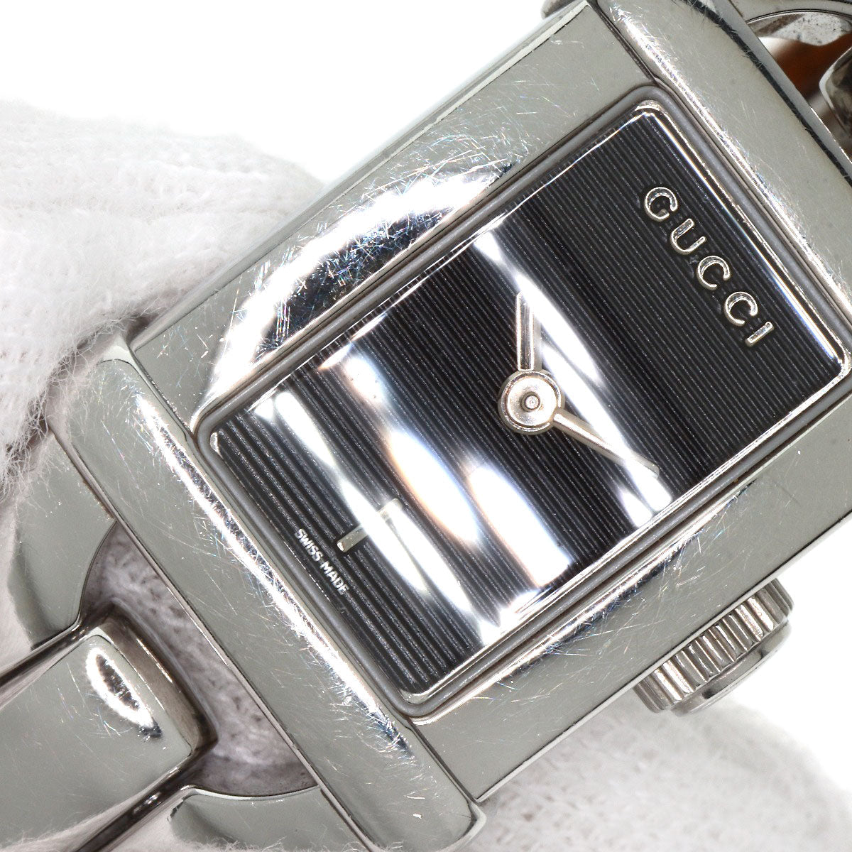 GUCCI Watches Quartz 6800L Stainless Steel Silver Bamboo black dial