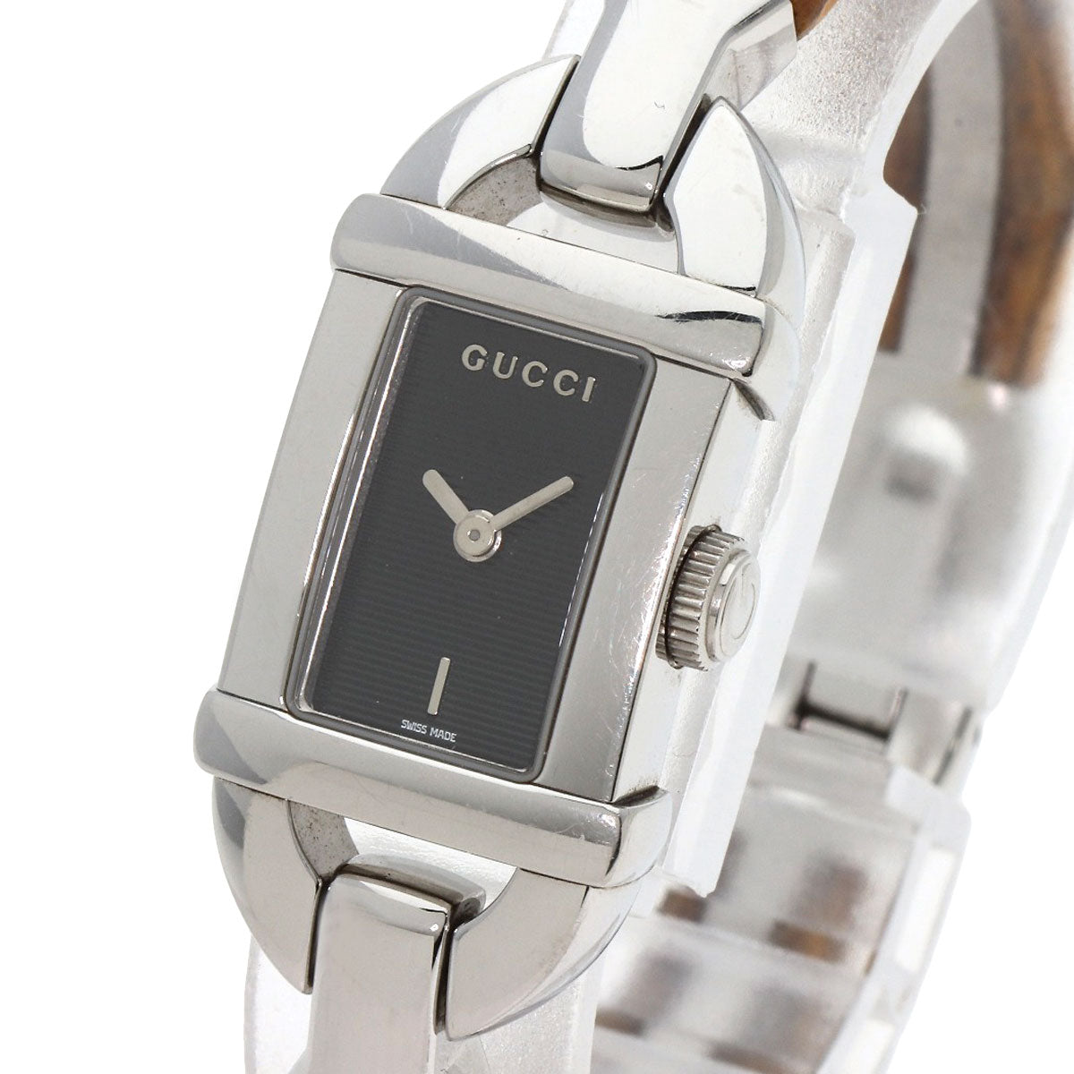 GUCCI Watches Quartz 6800L Stainless Steel Silver Bamboo black dial