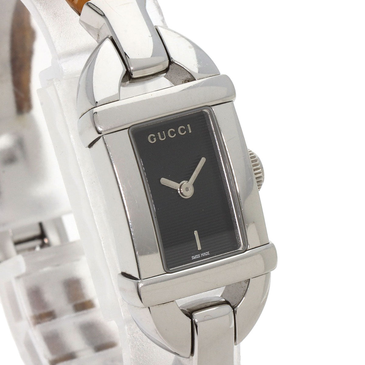 GUCCI Watches Quartz 6800L Stainless Steel Silver Bamboo black dial