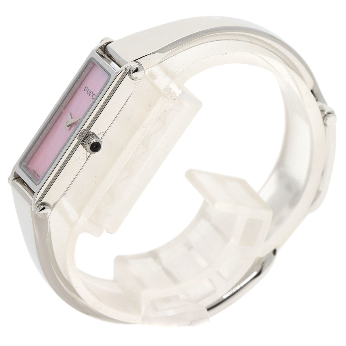 GUCCI Watches Quartz 1500L Stainless Steel Silver Square face Pink shell dial