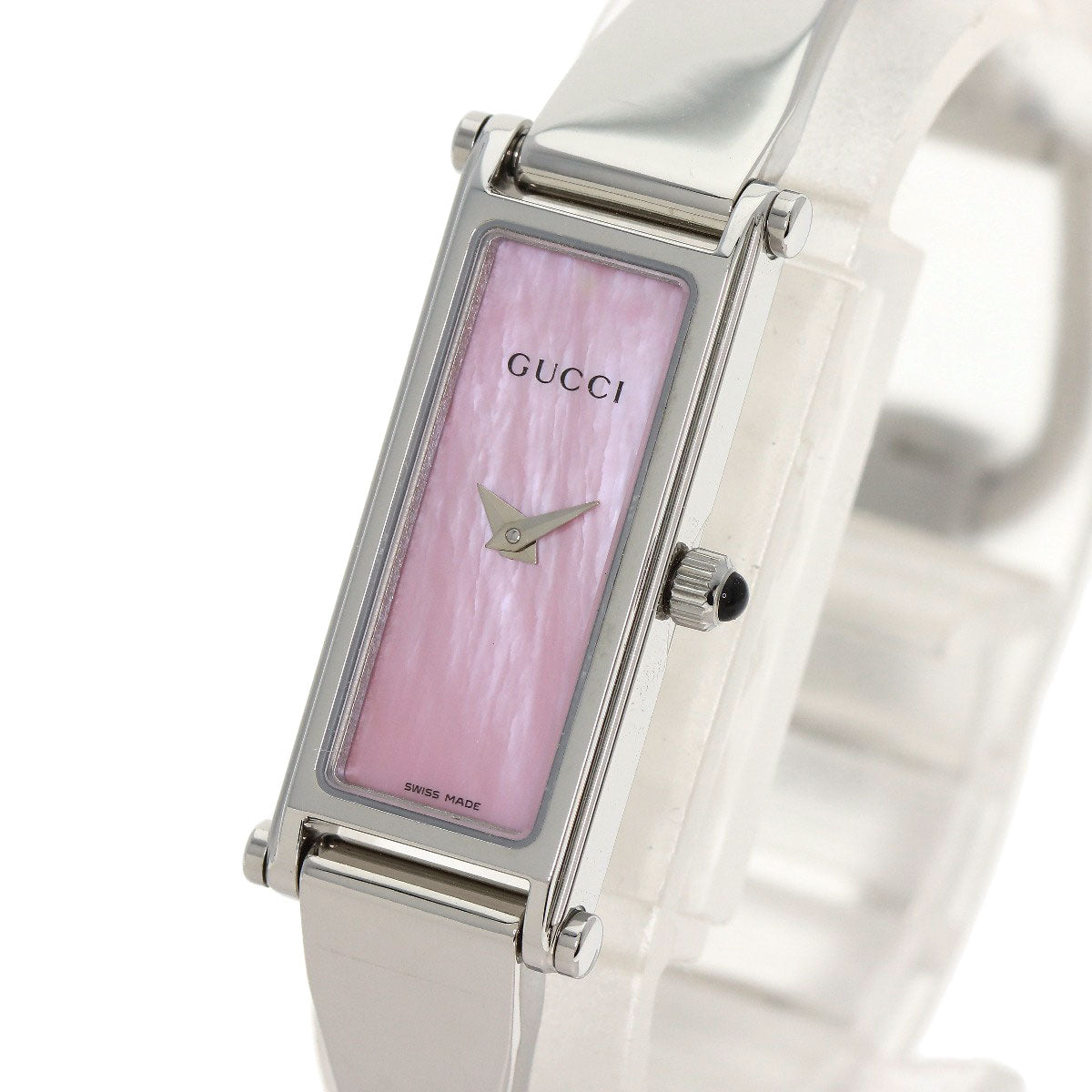GUCCI Watches Quartz 1500L Stainless Steel Silver Square face Pink shell dial