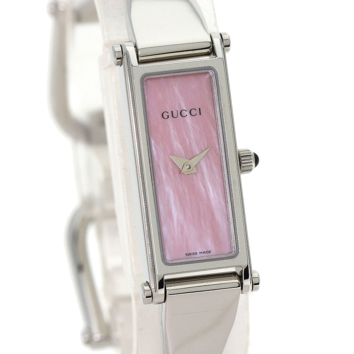 GUCCI Watches Quartz 1500L Stainless Steel Silver Square face Pink shell dial