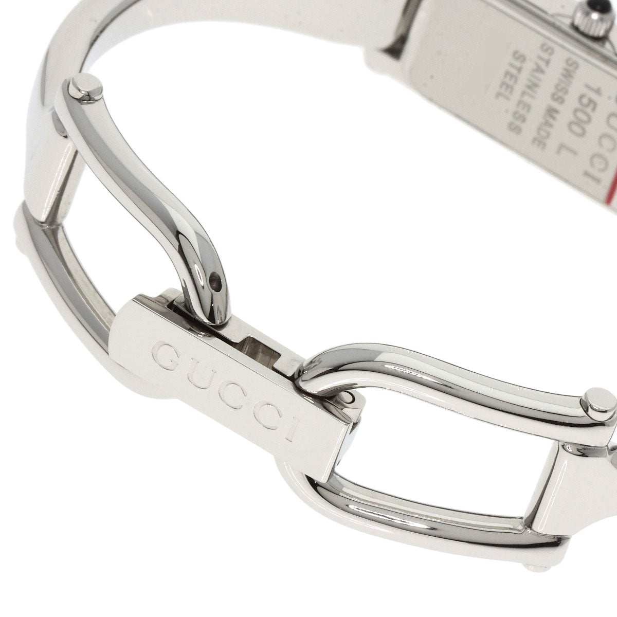 GUCCI Watches Quartz 1500L Stainless Steel Silver Square face Pink shell dial