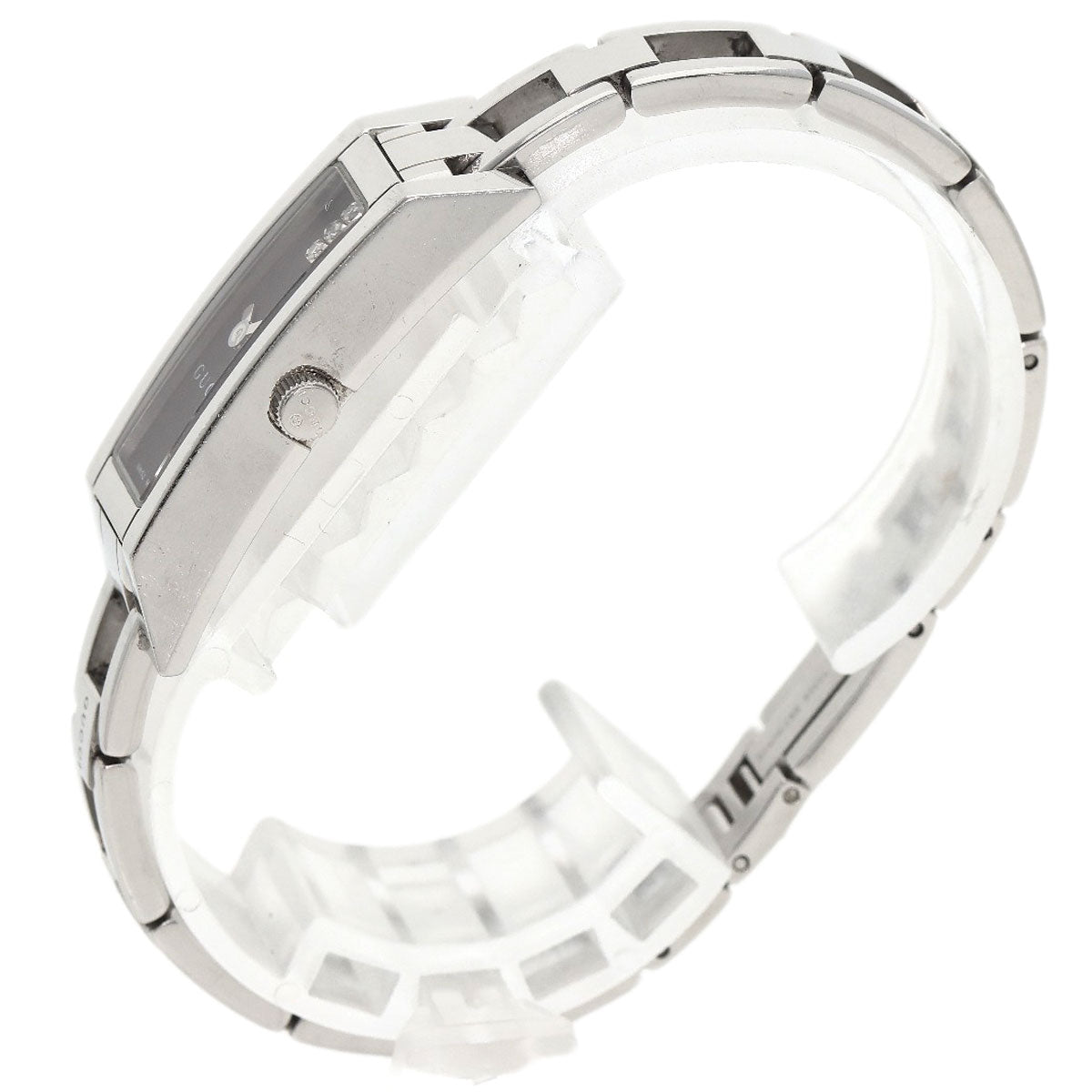 GUCCI Watches Quartz 110 Stainless Steel Silver Square Face 3P Diamond black dial
