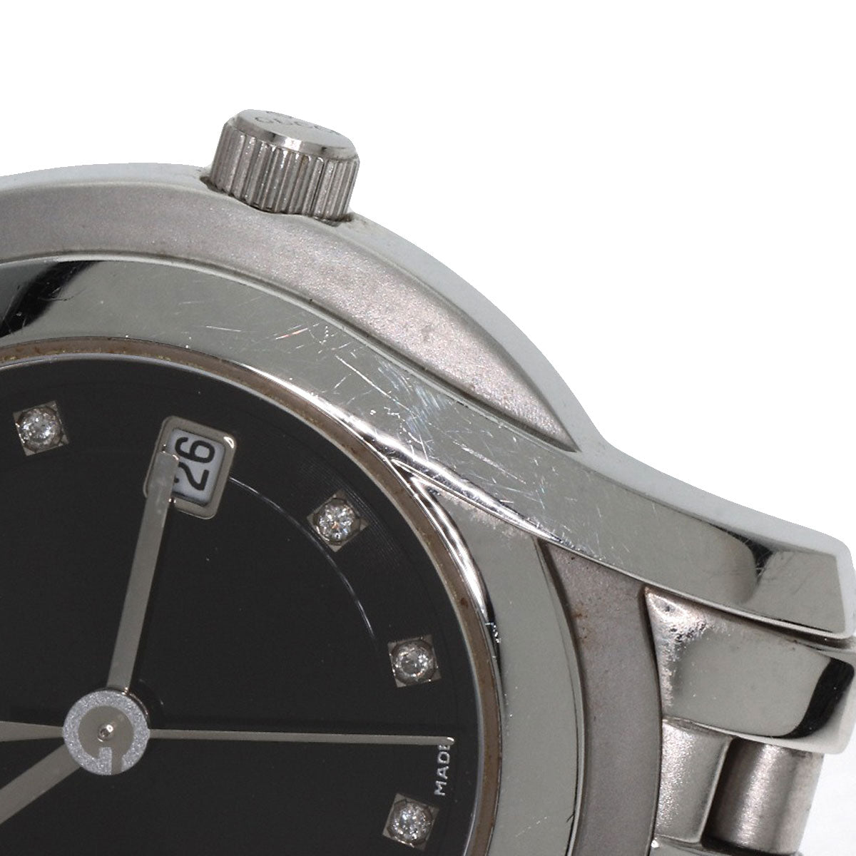 GUCCI Watches Quartz 5500L Stainless Steel Silver 11P Diamond black dial