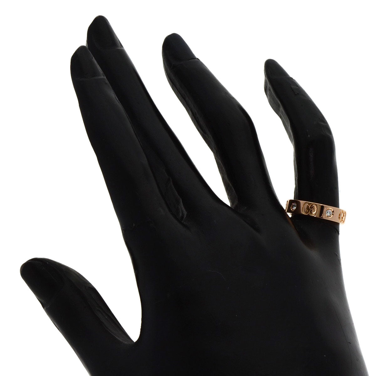 GUCCI Ring 18K Pink Gold gold Icon Slim 5P Diamond #5