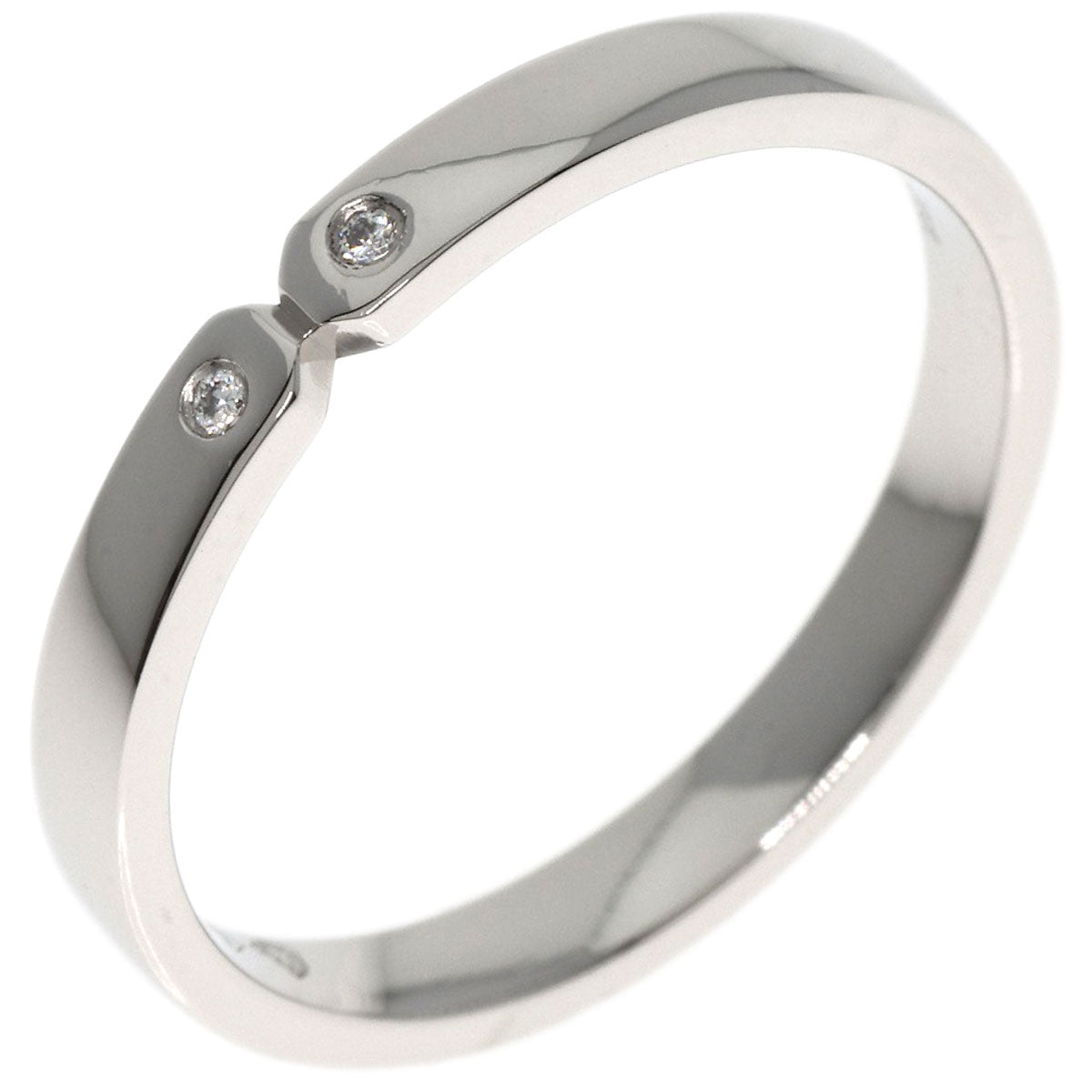 HERMES Ring PT950 Silver Ever Kelly 2P Diamond #51
