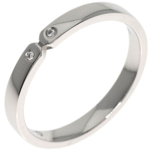 HERMES Ring PT950 Silver Ever Kelly 2P Diamond #51