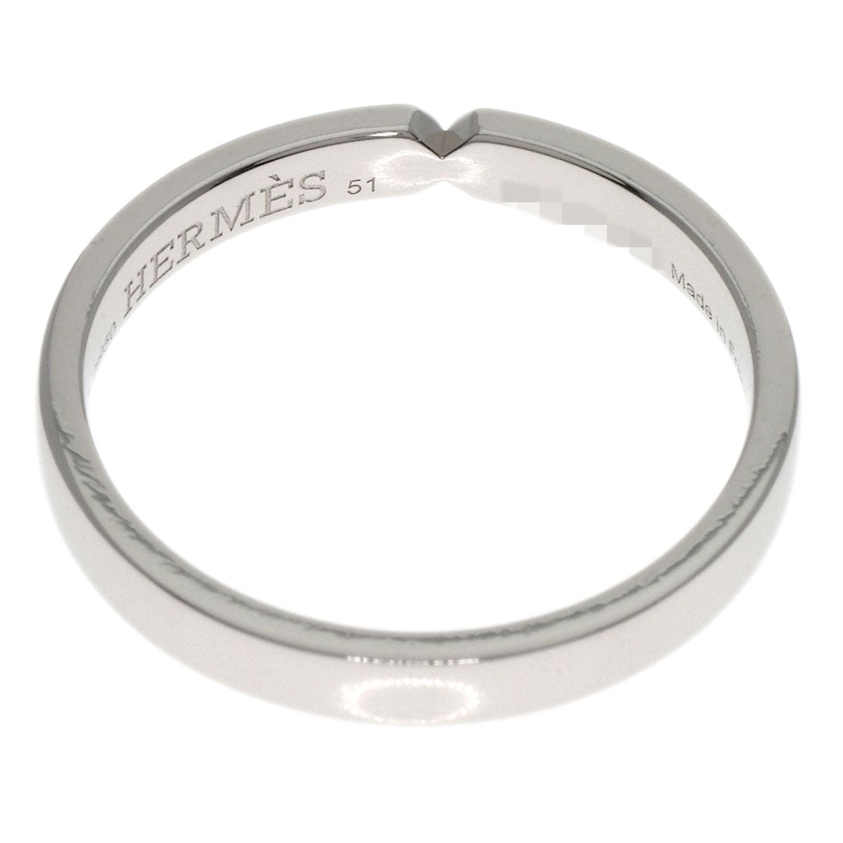 HERMES Ring PT950 Silver Ever Kelly 2P Diamond #51