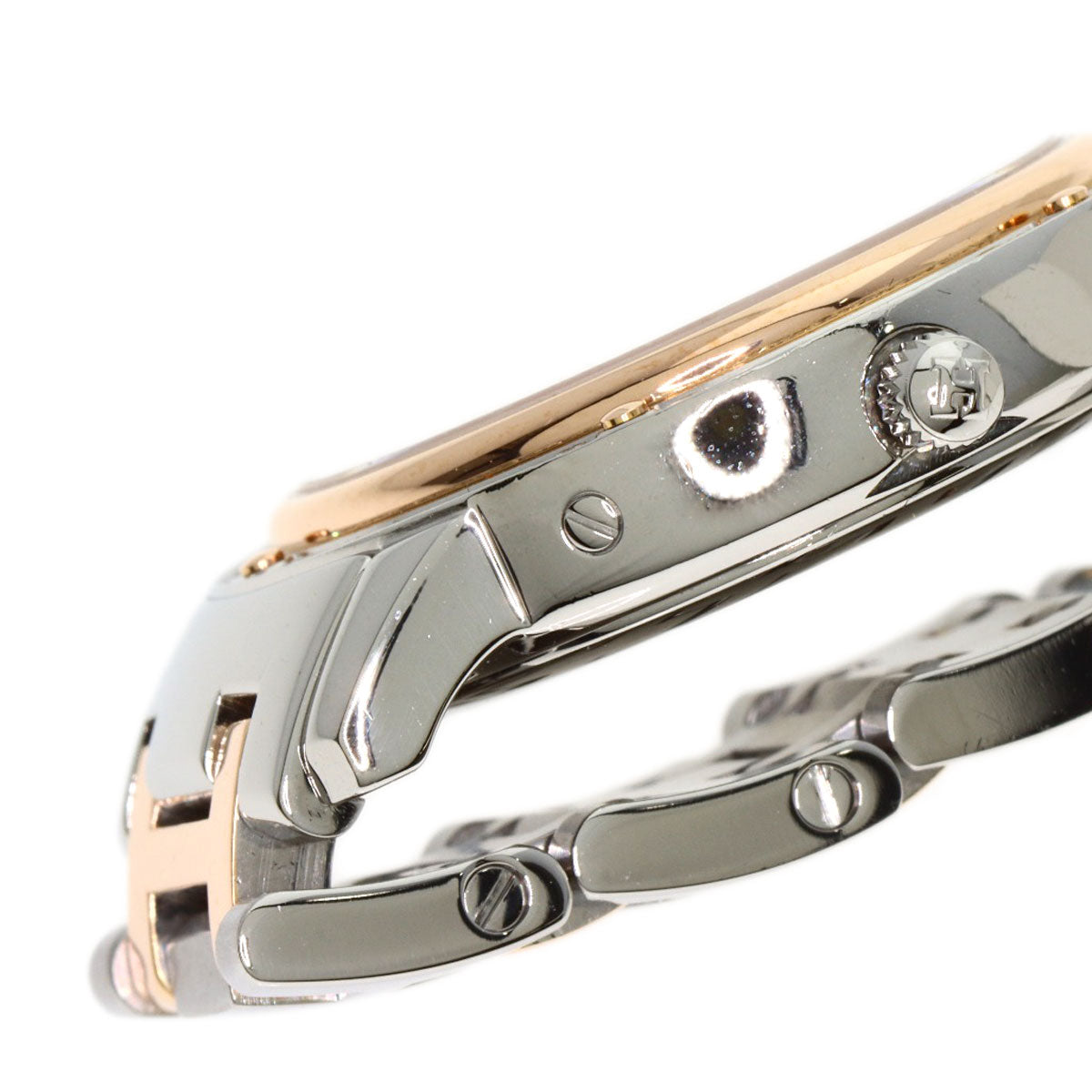 HERMES Watches Quartz CP1.322 Stainless Steel, SSxPGP, Diamond Silver Clipper Classic Nacle Diamond White shell dial Women Used