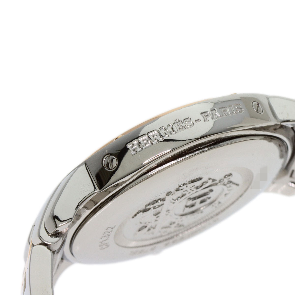HERMES Watches Quartz CP1.322 Stainless Steel, SSxPGP, Diamond Silver Clipper Classic Nacle Diamond White shell dial Women Used