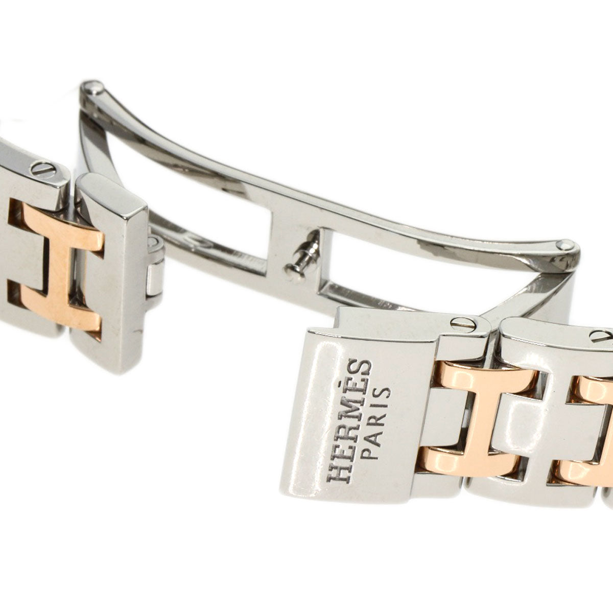 HERMES Watches Quartz CP1.322 Stainless Steel, SSxPGP, Diamond Silver Clipper Classic Nacle Diamond White shell dial Women Used