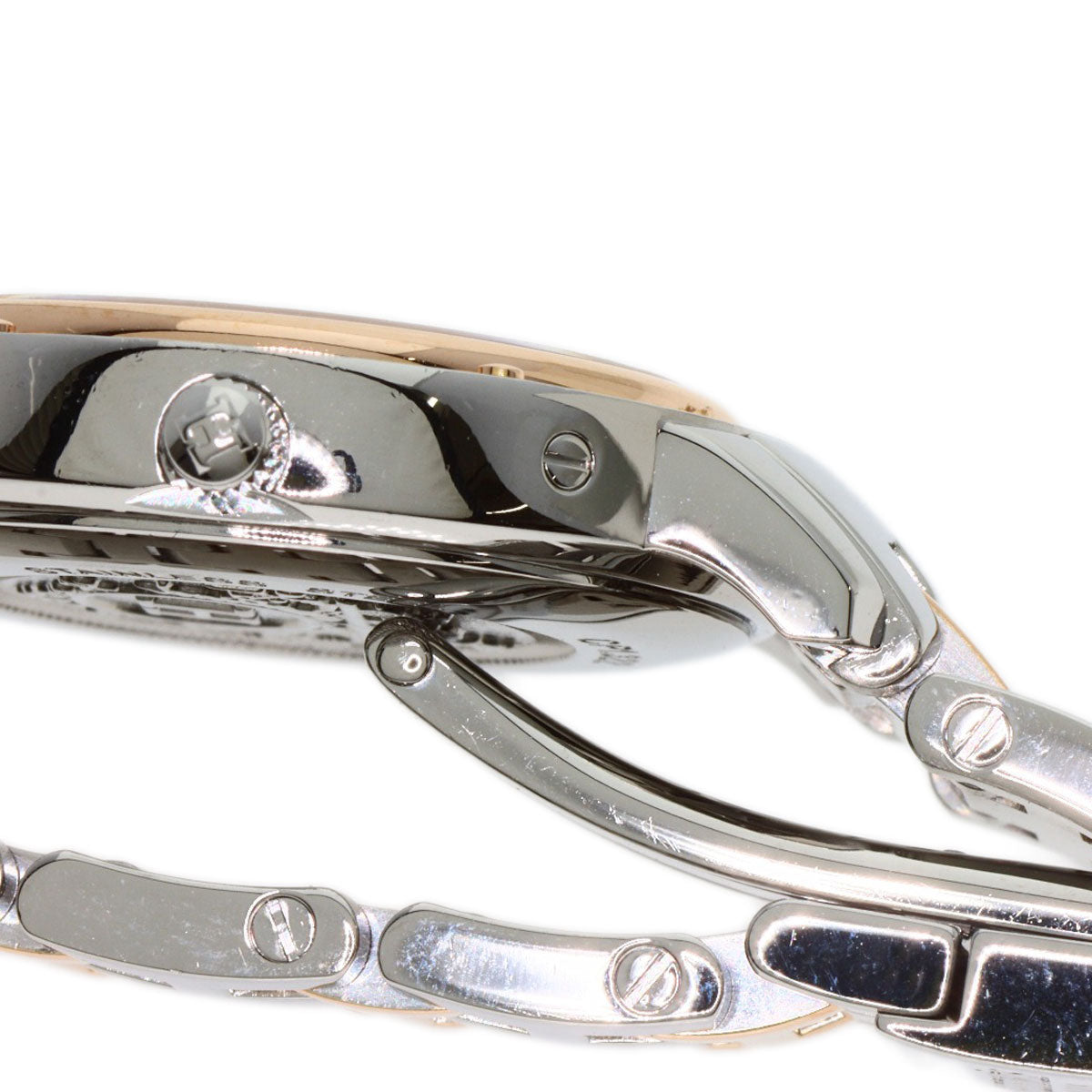 HERMES Watches Quartz CP1.322 Stainless Steel, SSxPGP, Diamond Silver Clipper Classic Nacle Diamond White shell dial Women Used