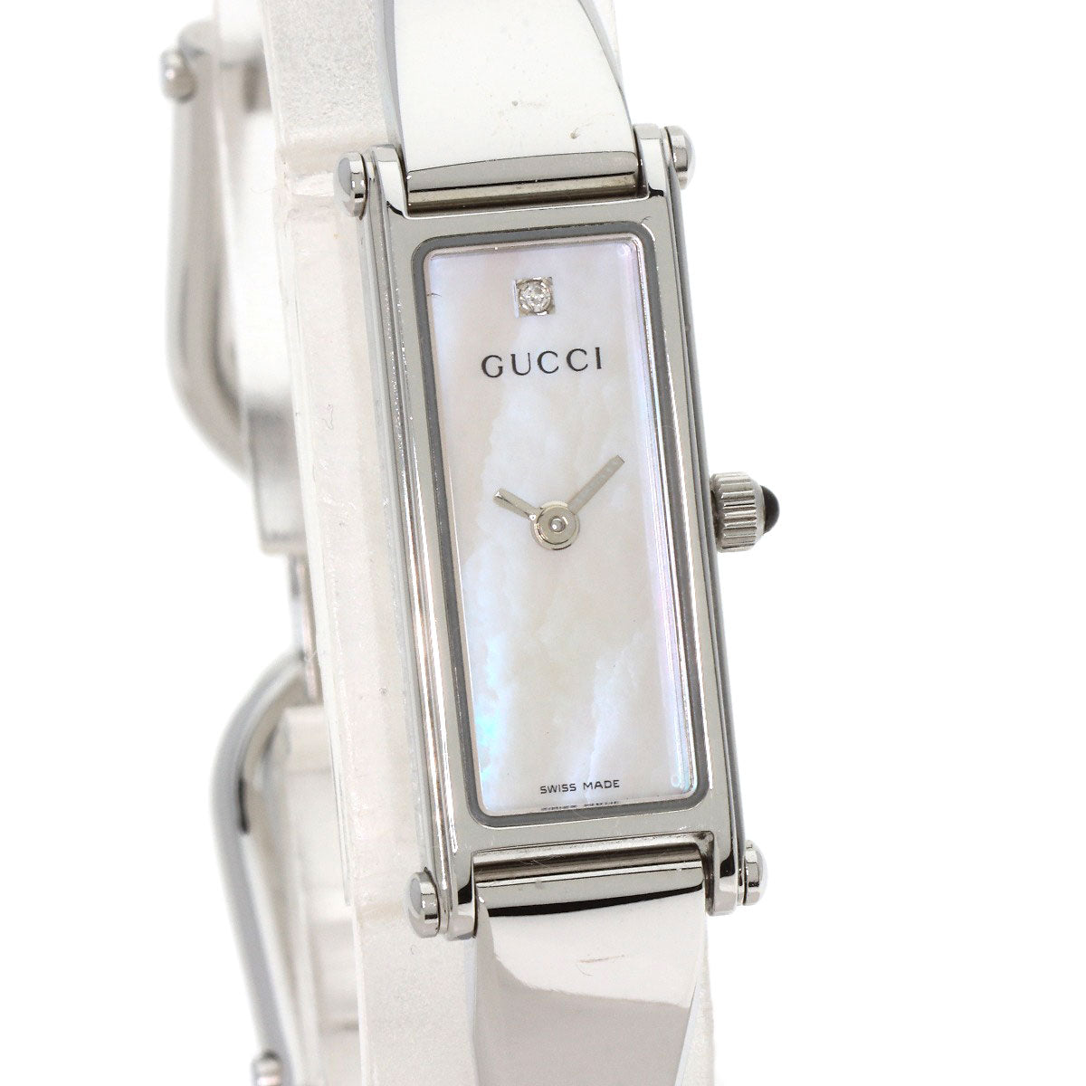 GUCCI Watches Quartz 1500L Stainless Steel Silver Square face White shell dial