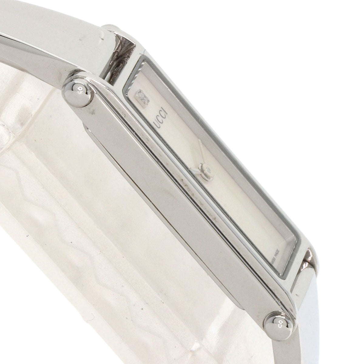 GUCCI Watches Quartz 1500L Stainless Steel Silver Square face White shell dial
