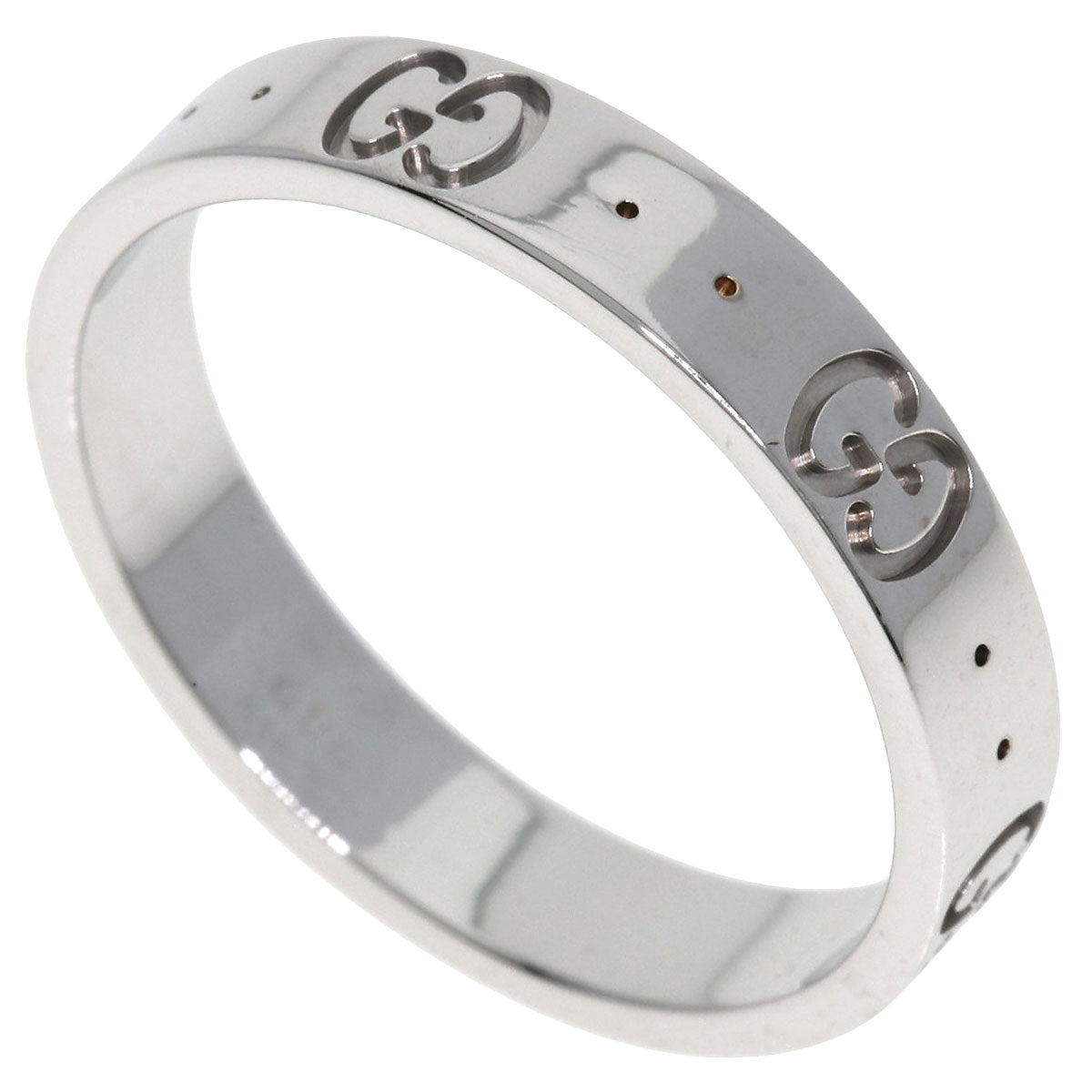 GUCCI Ring K18WG Silver Icon # 18 Women Used
