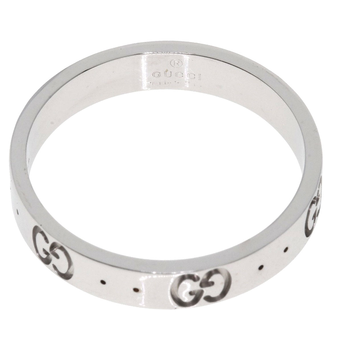 GUCCI Ring K18WG Silver Icon # 18 Women Used