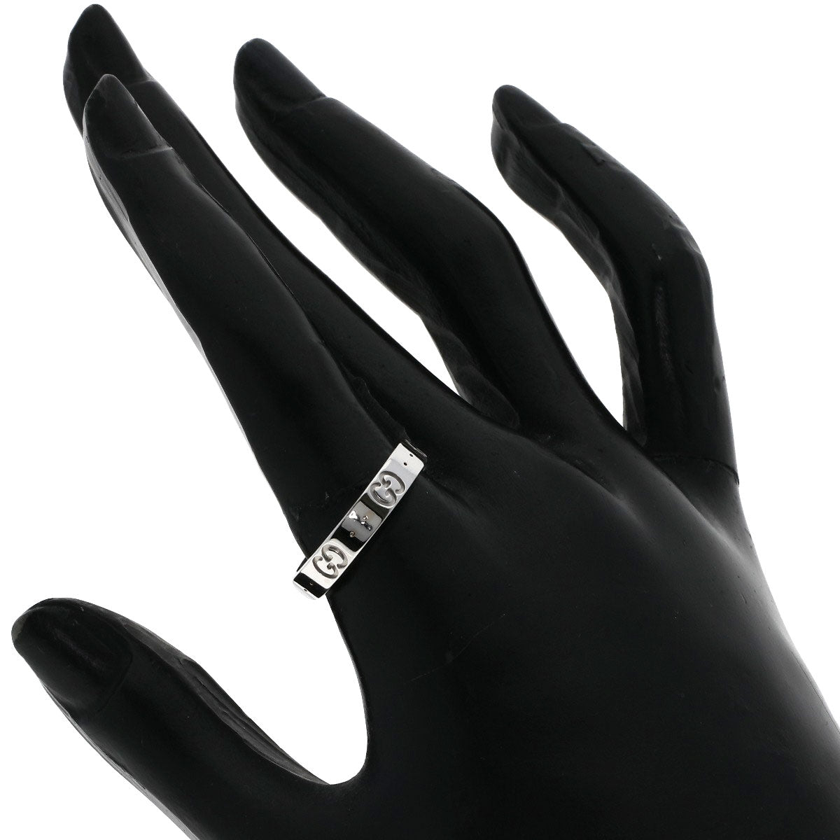 GUCCI Ring K18WG Silver Icon # 18 Women Used