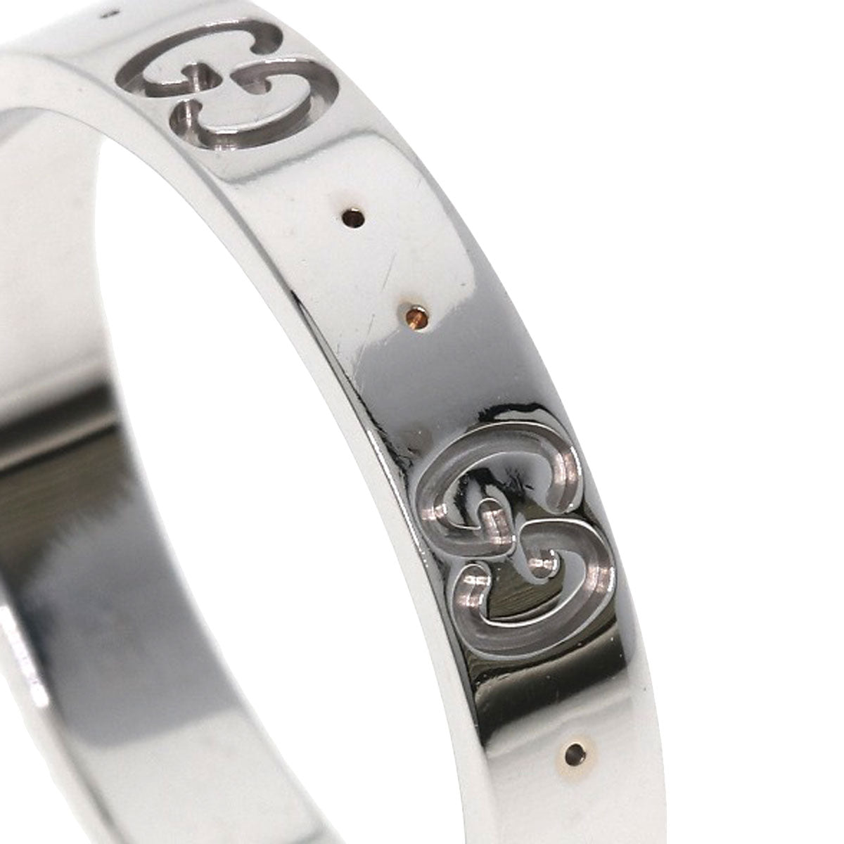 GUCCI Ring K18WG Silver Icon # 18 Women Used