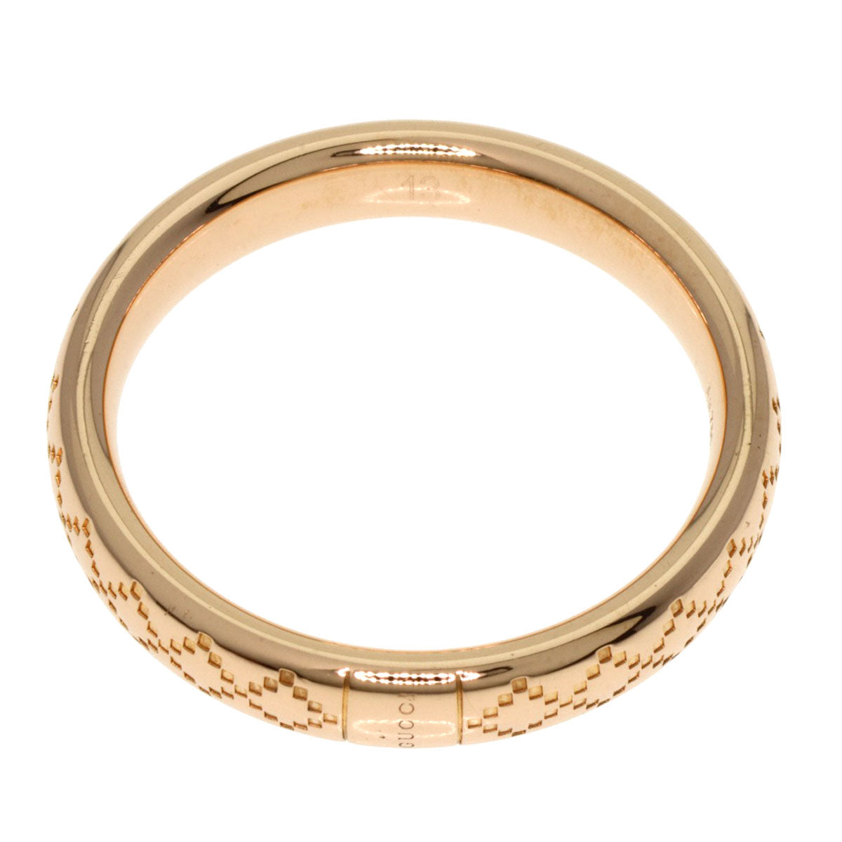GUCCI Ring 18K Pink Gold gold Diamant Tissima #13 Women Used