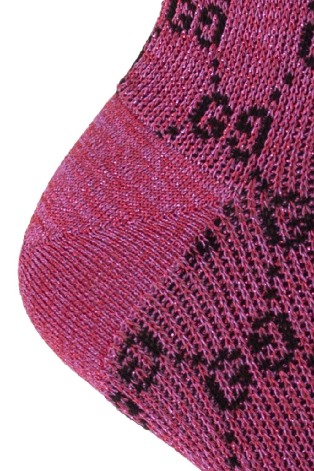 Gucci Ankle Socks in Fuschia Lamé Interlocking GG Black