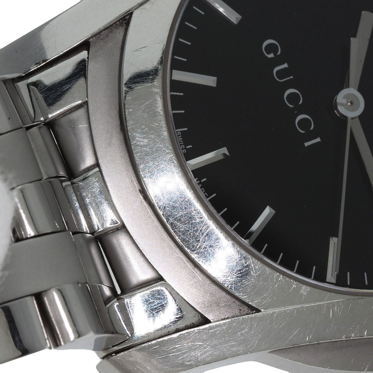GUCCI Watches Quartz 5500XL Stainless Steel Silver Round face black dial
